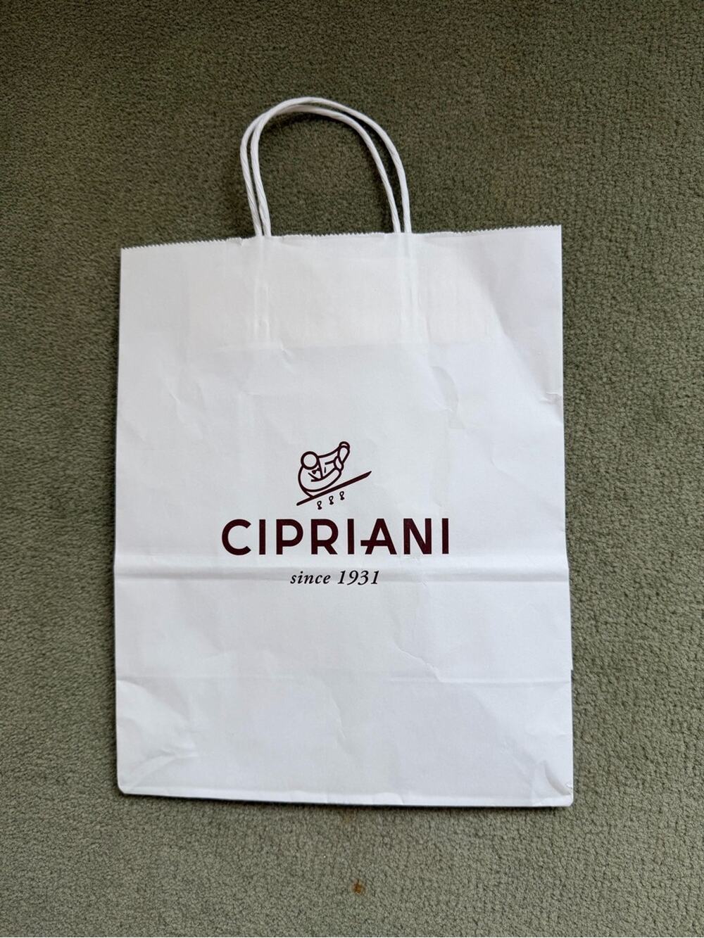 🗽Cipriani White Logo Paper Shopping Bag